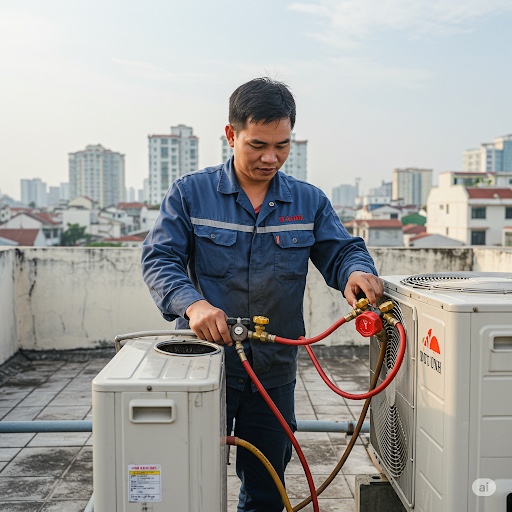 bơm gas máy lạnh Dĩ An