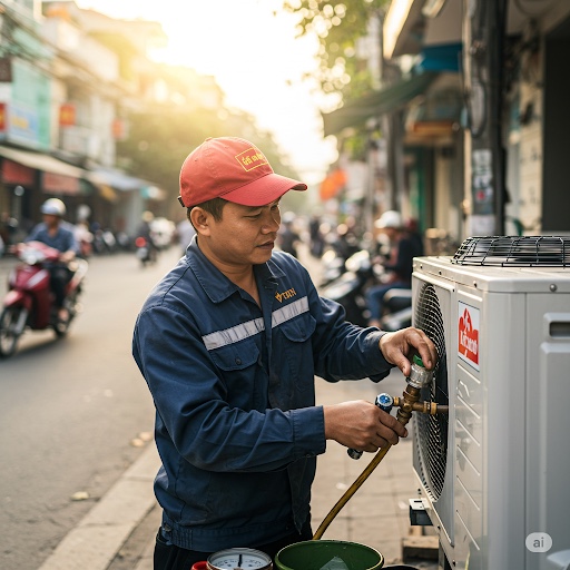 Bơm Gas Máy Lạnh Dĩ An Bơm gas máy lạnh Dĩ An