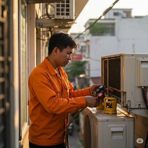 Bơm Gas Máy Lạnh Dĩ An Nạp gas máy lạnh